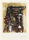 WIFREDO LAM Two color lithographs.